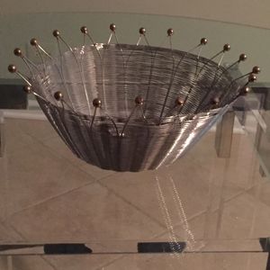 Metal gold and silver abstract Basket/Bowl